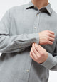 Givn Berlin Flanellhemd GBJOHN in lockerer Passform Buttoned Shirt Mid Grey