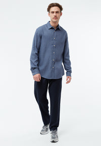 Givn Berlin Flanellhemd GBJOHN in lockerer Passform Buttoned Shirt Yale Blue