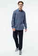 Givn Berlin Flanellhemd GBJOHN in lockerer Passform Buttoned Shirt Yale Blue
