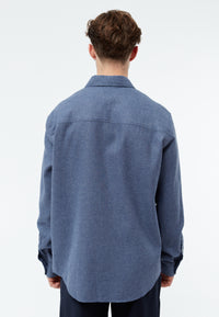 Givn Berlin Flanellhemd GBJOHN in lockerer Passform Buttoned Shirt Yale Blue