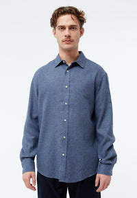 Givn Berlin Flanellhemd GBJOHN in lockerer Passform Buttoned Shirt Yale Blue