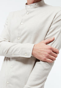 Givn Berlin Flanellhemd GBWES in lockerer Passform Buttoned Shirt Beige