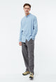 Givn Berlin Flanellhemd GBWES in lockerer Passform Buttoned Shirt Light Blue