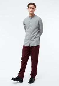 Givn Berlin Flanellhemd GBWES in lockerer Passform Buttoned Shirt Mid Grey
