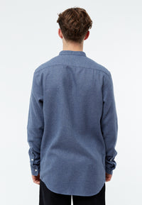 Givn Berlin Flanellhemd GBWES in lockerer Passform Buttoned Shirt Yale Blue