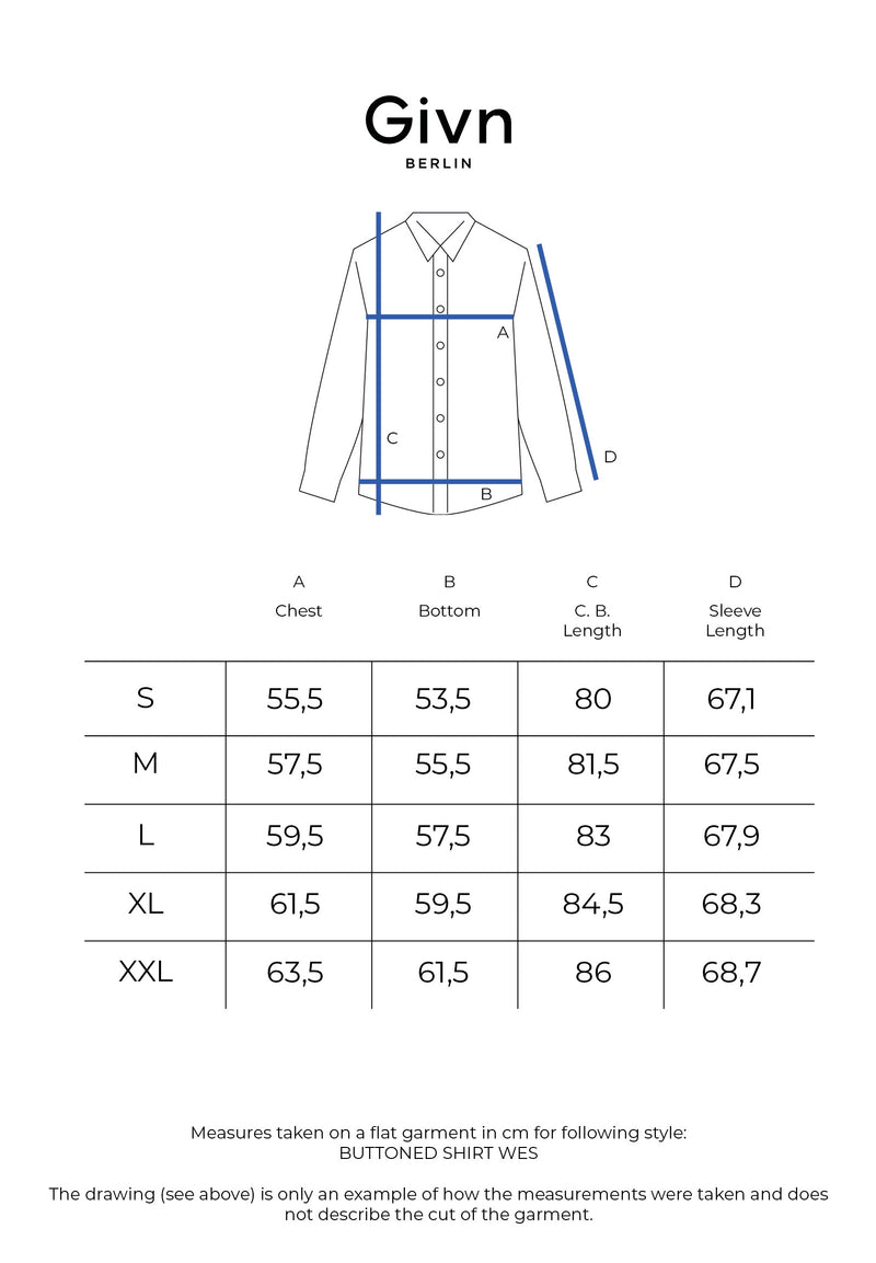 Givn Berlin Flanellhemd GBWES in lockerer Passform Buttoned Shirt Yale Blue