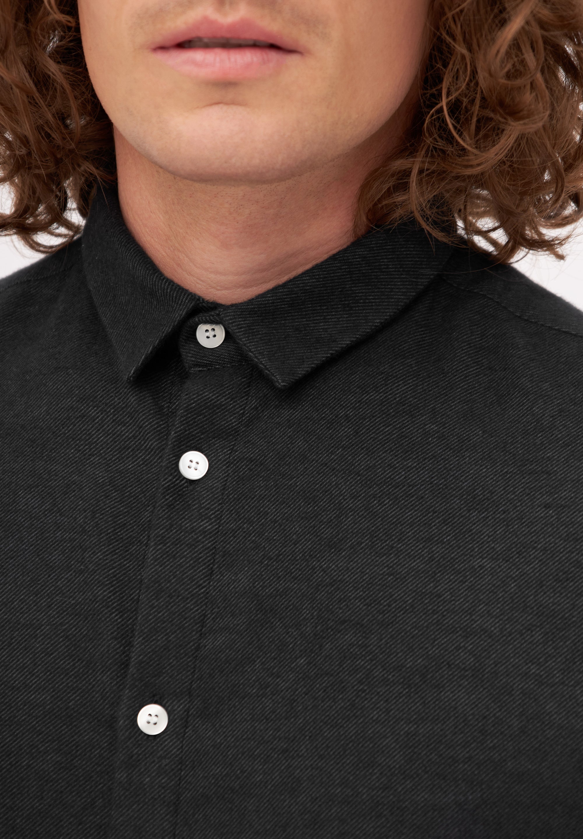 Givn Berlin Flanellhemd KENT aus Bio-Baumwolle Buttoned Shirt Anthracite