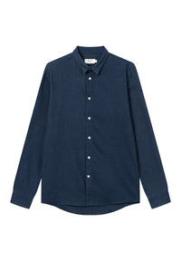 Givn Berlin Flanellhemd KENT aus Bio-Baumwolle Buttoned Shirt Marine Blue