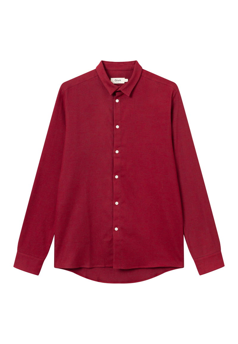 Givn Berlin Flanellhemd KENT aus Bio-Baumwolle Buttoned Shirt Tibetan Red