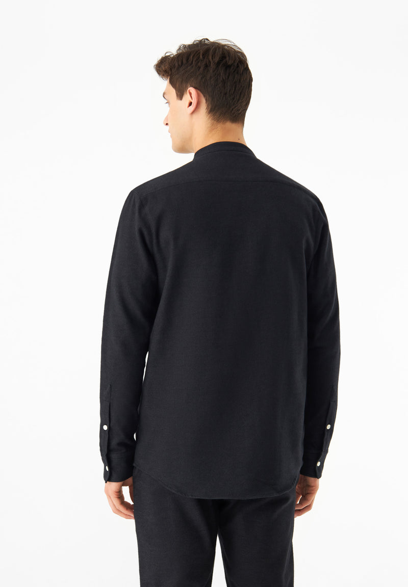 Givn Berlin Flanellhemd WES aus Bio-Baumwolle Buttoned Shirt Anthracite