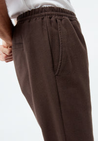 Givn Berlin Flanellhose GBERIC aus Bio-Baumwolle mit Gummibund Trousers Brown