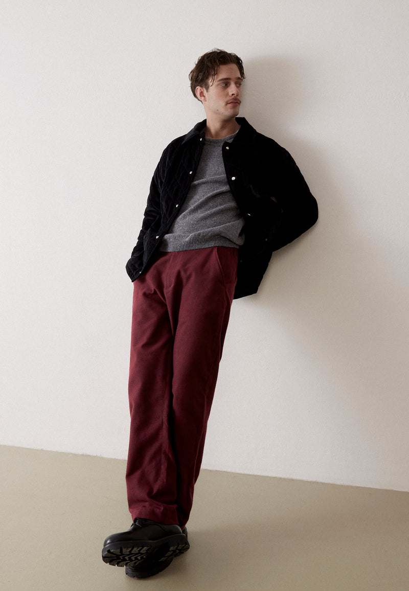 Givn Berlin Flanellhose GBERIC aus Bio-Baumwolle mit Gummibund Trousers Burgundy