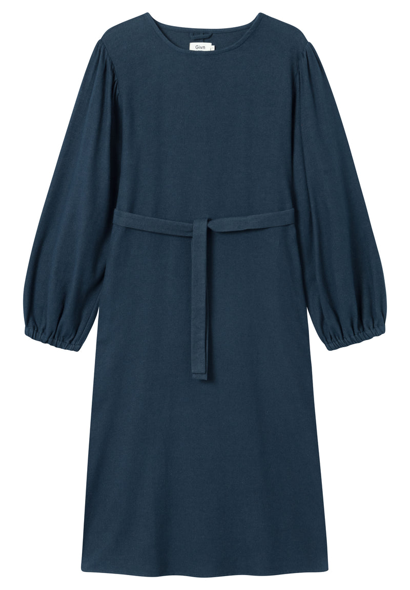 Givn Berlin Flanellkleid ALINE aus Bio-Baumwolle Dress Marine Blue