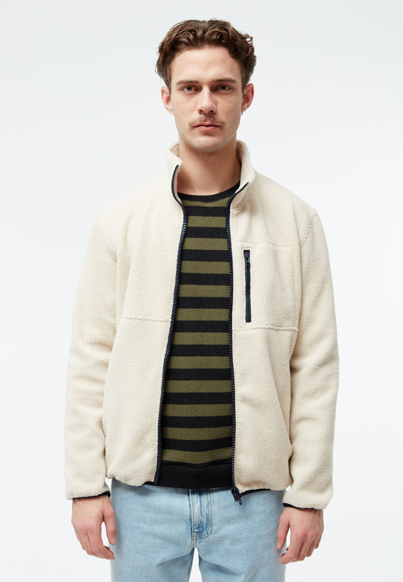 Givn Berlin Fleecejacke GBSPENCER aus recyceltem Polyester Jacket Off White