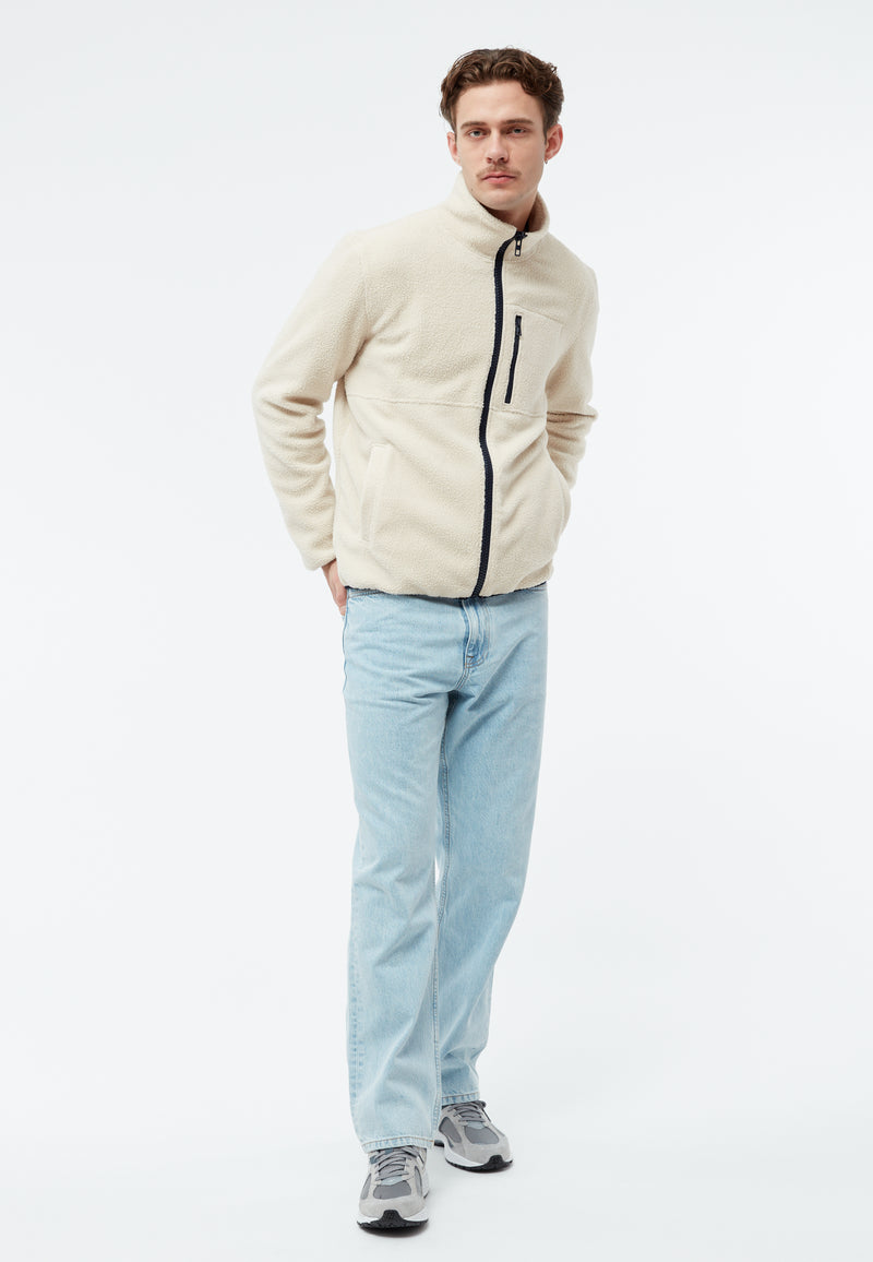 Givn Berlin Fleecejacke GBSPENCER aus recyceltem Polyester Jacket Off White