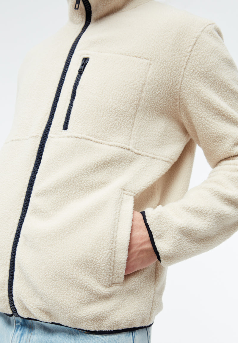 Givn Berlin Fleecejacke GBSPENCER aus recyceltem Polyester Jacket Off White