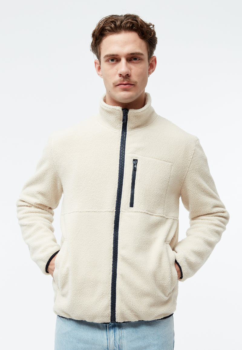 Givn Berlin Fleecejacke GBSPENCER aus recyceltem Polyester Jacket Off White
