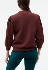 Givn Berlin Sweater GBCLOUDY aus recycelter Baumwolle mit Puffärmeln Sweater Aubergine