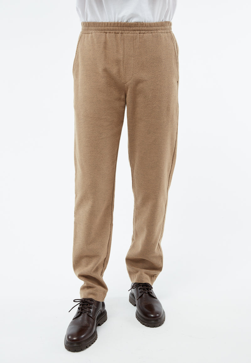 Givn Berlin Flanellhose GBERIC aus Bio-Baumwolle mit Gummibund Trousers Beige / Grey (Melange)