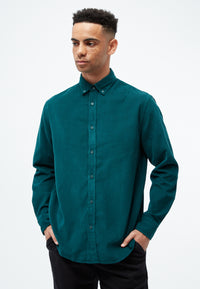 Givn Berlin Kordhemd GBFABIO aus Bio-Baumwolle Buttoned Shirt Dark Teal (Cord)