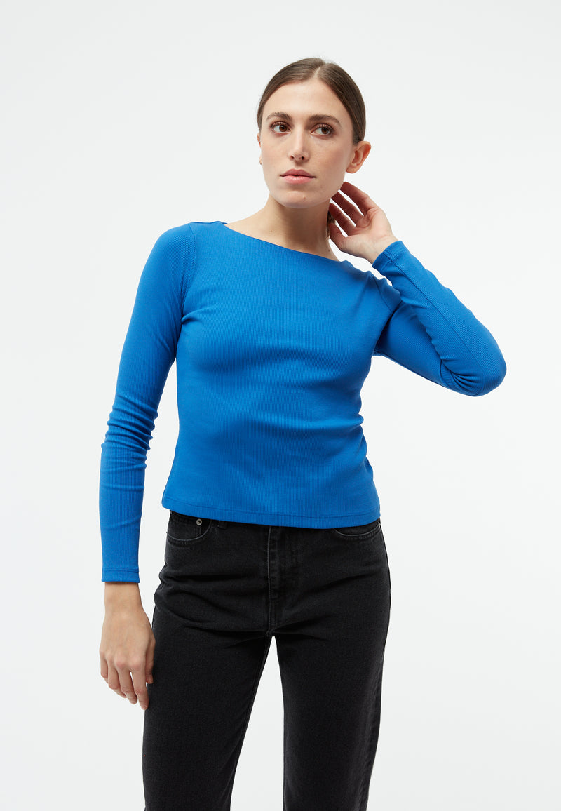 Givn Berlin GBIna Longsleeve Cornflower Blue (Rib)