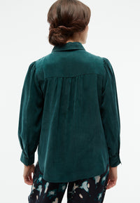 Givn Berlin Bluse GBKASIA aus Cupro (Bemberg™) mit Puffärmeln Blouse Dark Teal