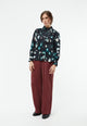 Givn Berlin Hose GBMARLA aus Cupro (Bemberg™) mit weitem Bein Trousers Cranberry