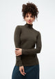 Givn Berlin Longsleeve GBVIDA aus Bio-Baumwolle mit Turtleneck Longsleeve Dark Olive