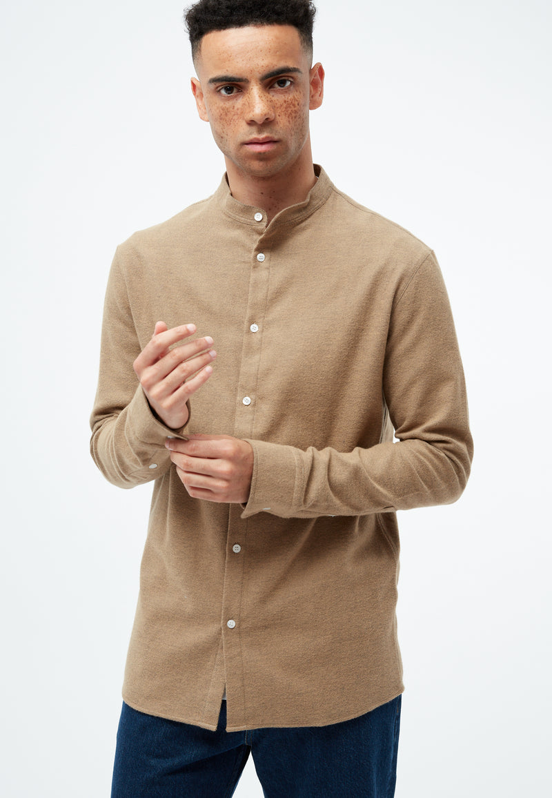 Givn Berlin GBWes Buttoned Shirt Beige / Grey (Melange)