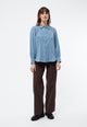 Givn Berlin Geraffte Bluse GBKASIA aus TENCEL™ mit Peach-Effekt Blouse Cloudy Blue (Tencel)