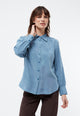 Givn Berlin Geraffte Bluse GBKASIA aus TENCEL™ mit Peach-Effekt Blouse Cloudy Blue (Tencel)