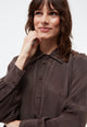 Givn Berlin Geraffte Bluse GBKASIA aus TENCEL™ mit Peach-Effekt Blouse Coffee Brown (Tencel)