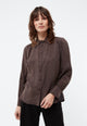 Givn Berlin Geraffte Bluse GBKASIA aus TENCEL™ mit Peach-Effekt Blouse Coffee Brown (Tencel)