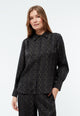 Givn Berlin Geraffte Bluse GBKASIA aus TENCEL™ mit Peach-Effekt Blouse Black / Dark Khaki (Waves)