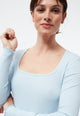 Givn Berlin Geripptes Longsleeve GBPATTY slim Fit aus Bio-Baumwolle Longsleeve Ice Blue (Rib)