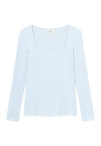 Givn Berlin Geripptes Longsleeve GBPATTY slim Fit aus Bio-Baumwolle Longsleeve Ice Blue (Rib)