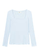 Givn Berlin Geripptes Longsleeve GBPATTY slim Fit aus Bio-Baumwolle Longsleeve Ice Blue (Rib)