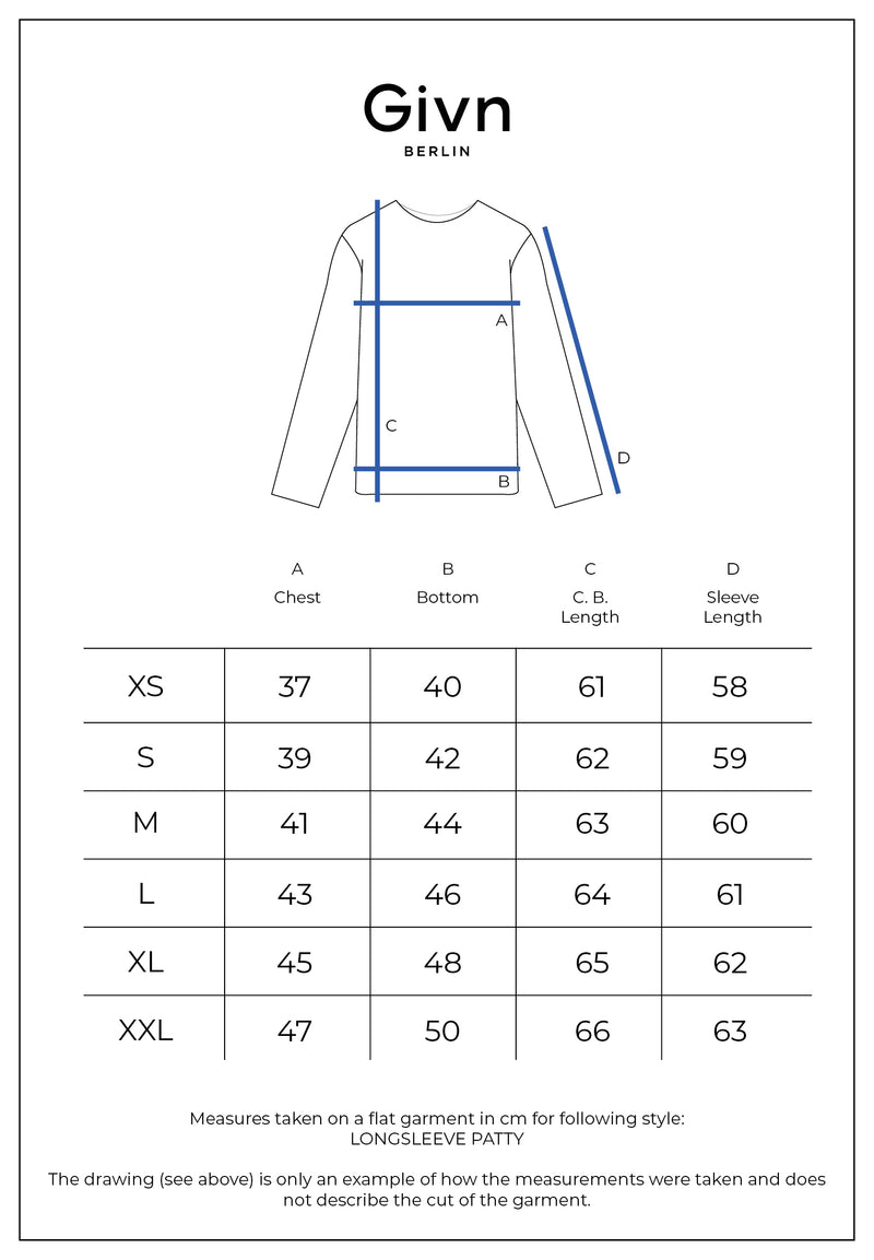Givn Berlin Geripptes Longsleeve GBPATTY slim Fit aus Bio-Baumwolle Longsleeve Ice Blue (Rib)