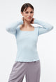 Givn Berlin Geripptes Longsleeve GBPATTY slim Fit aus Bio-Baumwolle Longsleeve Ice Blue (Rib)