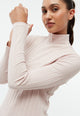 Givn Berlin Geripptes Longsleeve GBVIDA aus Bio-Baumwolle mit Rollkragen Longsleeve Powder Pink