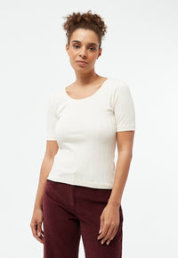 Givn Berlin Geripptes Shirt GBANAIS aus Bio-Baumwolle T-Shirt Off White