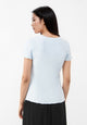 Givn Berlin Geripptes T-Shirt GBPIXIE slim Fit aus Bio-Baumwolle T-Shirt Ice Blue (Rib)