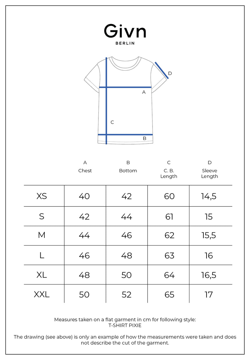 Givn Berlin Geripptes T-Shirt GBPIXIE slim Fit aus Bio-Baumwolle T-Shirt Ice Blue (Rib)