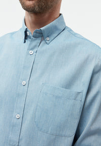 Givn Berlin Hemd GBBENNET aus Bio-Baumwolle mit Brusttasche Buttoned Shirt Gentle Blue (Melange)