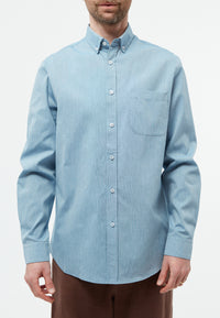 Givn Berlin Hemd GBBENNET aus Bio-Baumwolle mit Brusttasche Buttoned Shirt Gentle Blue (Melange)
