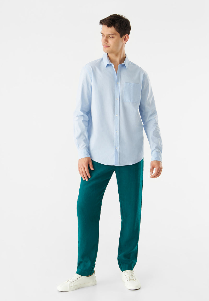 Givn Berlin Hemd GBFRANCIS aus Bio-Baumwolle mit klassichem Umlegekragen Buttoned Shirt Ice Blue (Melange)