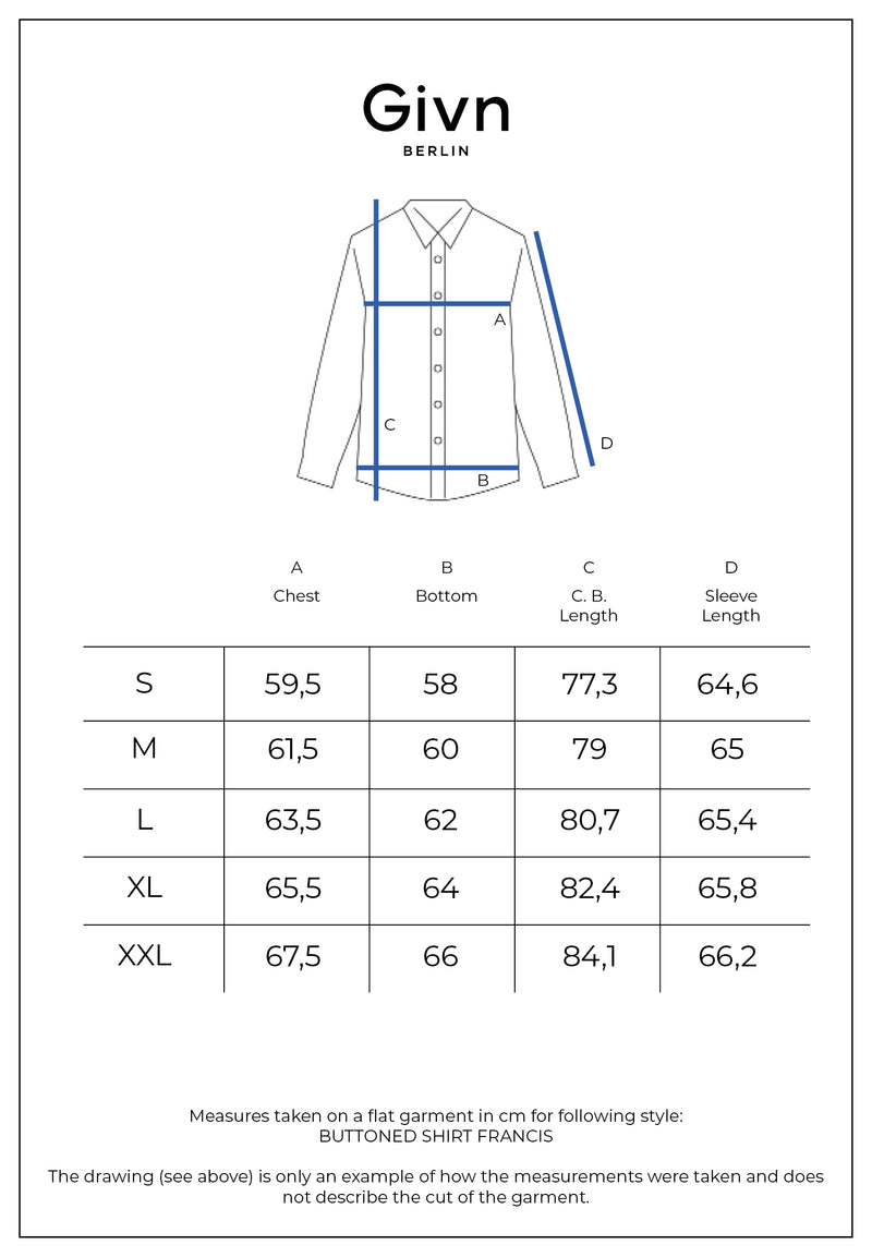 Givn Berlin Hemd GBFRANCIS aus Bio-Baumwolle mit klassichem Umlegekragen Buttoned Shirt Ice Blue (Melange)