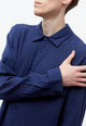 Givn Berlin Hemd GBHOLGER oversize aus Bio-Baumwoll Musselin Buttoned Shirt Nightshade Blue (Musselin)