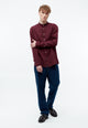 Givn Berlin Hemd GBWES regular aus Leinen mit Stehkragen Buttoned Shirt Burgundy (Linen)