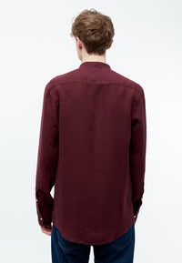 Givn Berlin Hemd GBWES regular aus Leinen mit Stehkragen Buttoned Shirt Burgundy (Linen)